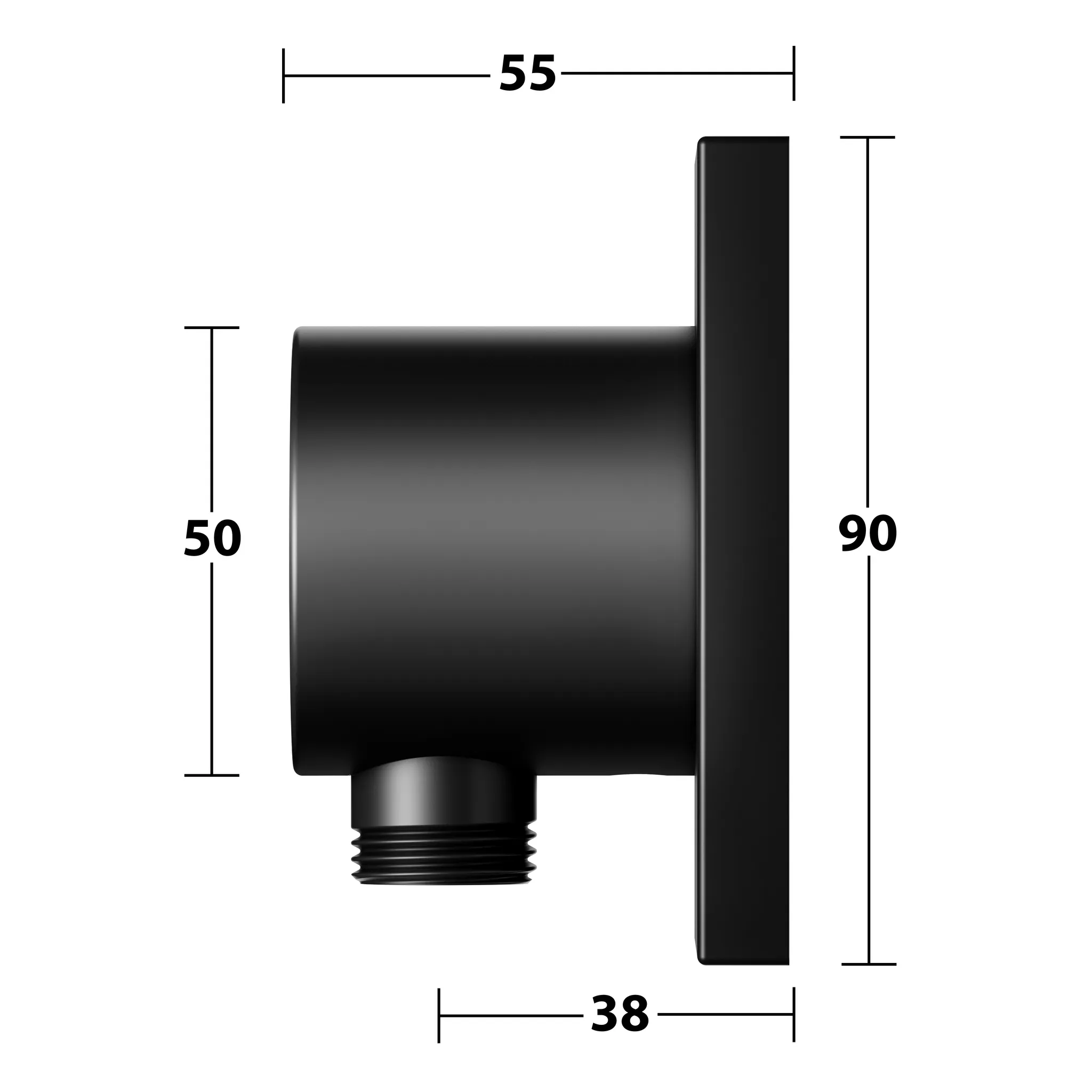 KEUCO IXMO Schlauchanschluss eckig schwarz matt KEUCO IXMO Schlauchanschluss eckig schwarz matt