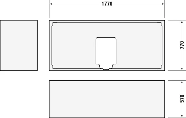 Duravit Badewanne „Starck“ rechteck 180 × 80 cm, Mittelablauf