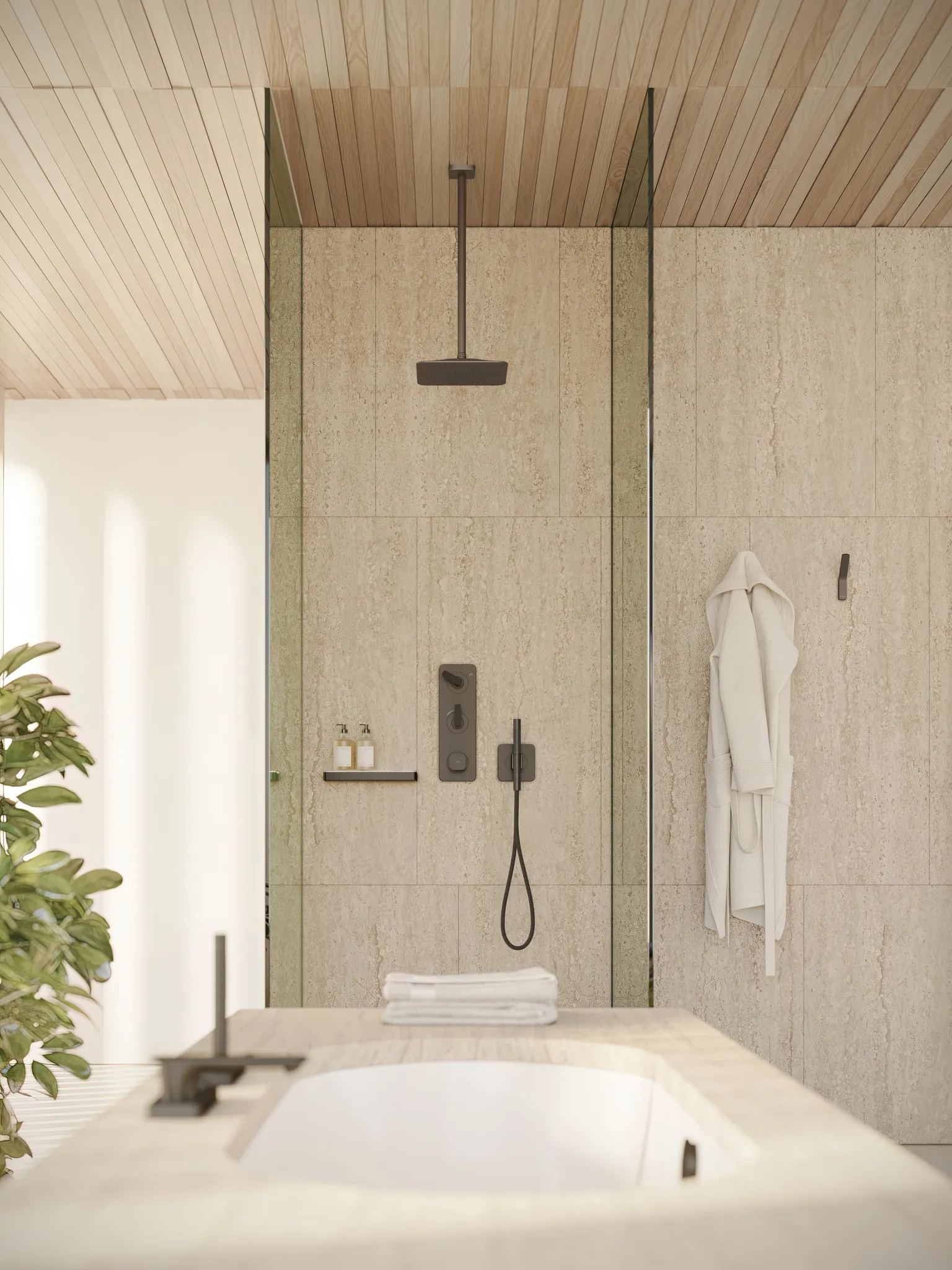 Hansgrohe Unterputz-Armatur „Axor Citterio C“ Ausladung 0 mm in Brushed Black Chrome