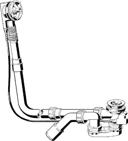 Viega Ab- und Überlaufgarnitur Modell 6163.2 „Multiplex“ in DN40 / 50 / 1070 Messing verchromt 24,6 cm Viega Ab- und Überlaufgarnitur Modell 6163.2 „Multiplex“ in DN40 / 50 / 1070 Messing verchromt 24,6 cm