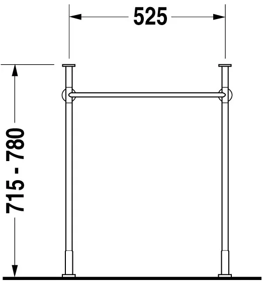 Duravit Metallkonsole Vero, Chrom Poliert, höhenverstellbar, 425x525x715-780 mm, Bodenstehend mit Wandbefestigung Duravit Metallkonsole Vero, Chrom Poliert, höhenverstellbar, 425x525x715-780 mm, Bodenstehend mit Wandbefestigung