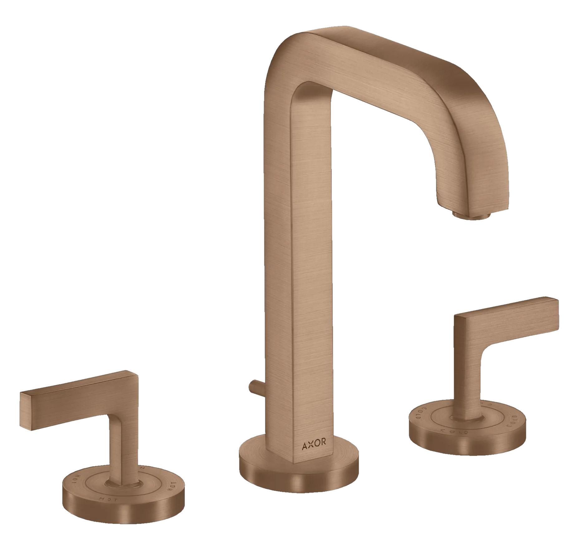 Hansgrohe AXOR Citterio 3-Loch Waschtischarmatur Brushed Red Gold, ComfortZone 170, Ausladung 140 mm, Auslaufhöhe 166 mm, Hebelgriff, Normalstrahl, max. Durchfluss 5 l/min Hansgrohe AXOR Citterio 3-Loch Waschtischarmatur Brushed Red Gold, ComfortZone 170, Ausladung 140 mm, Auslaufhöhe 166 mm, Hebelgriff, Normalstrahl, max. Durchfluss 5 l/min