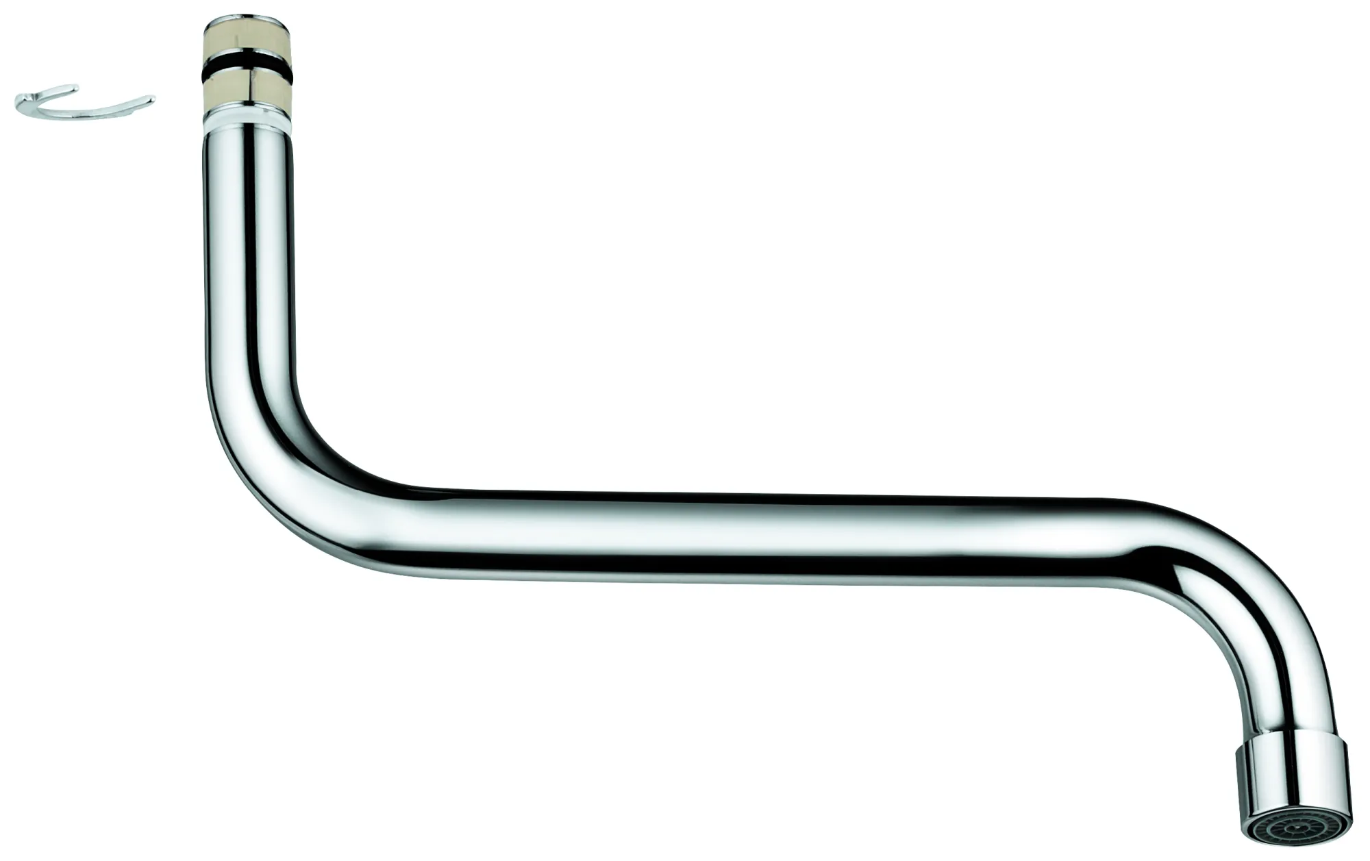 S-Auslauf 13370, Bogenauslauf, für Eurosmart Einhand-Spültischbatterie Wandmontage, Länge 180 mm, chrom S-Auslauf 13370, Bogenauslauf, für Eurosmart Einhand-Spültischbatterie Wandmontage, Länge 180 mm, chrom
