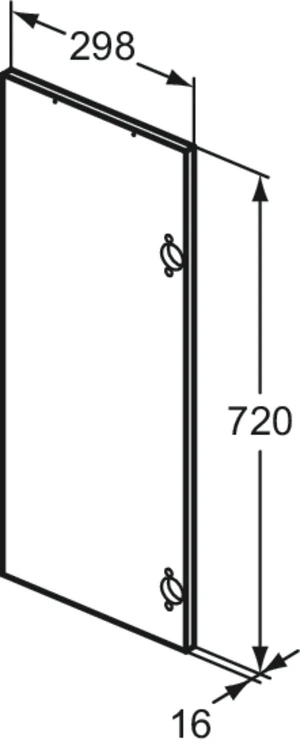 Ideal Standard Türfront Eurovit+ Hochglanz grau lackiert 298x720 mm Ideal Standard Türfront Eurovit+ Hochglanz grau lackiert 298x720 mm