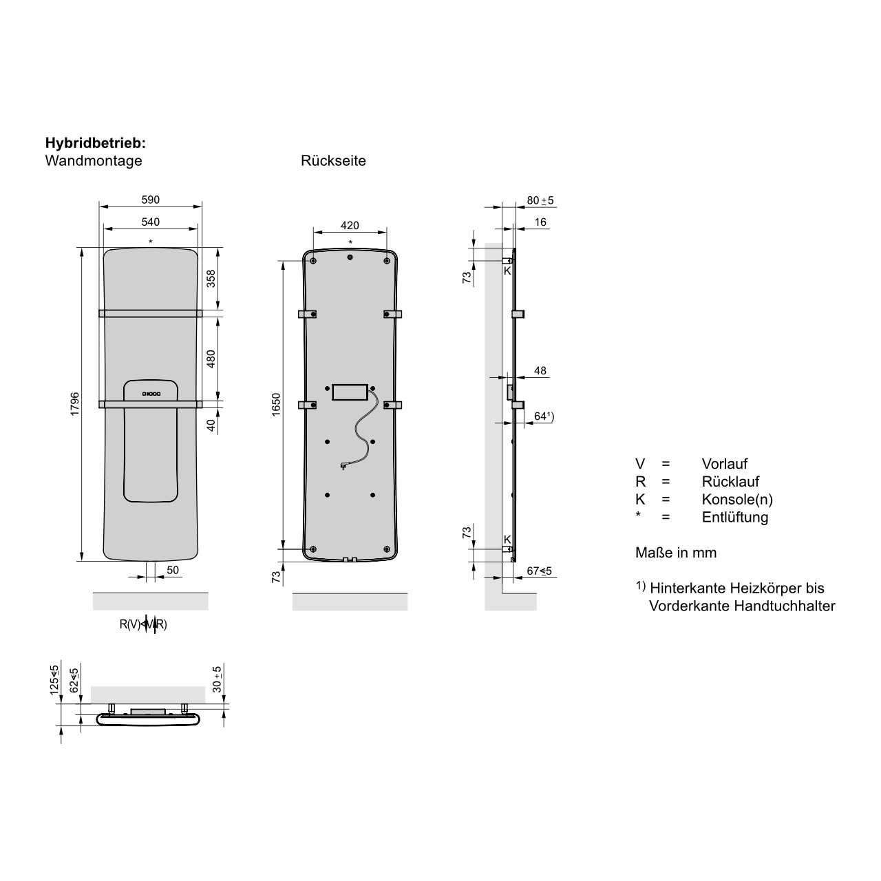 Hybridheizkörper „Folio Hybrid“ 54 × 179,6 cm in weiß Hybridheizkörper „Folio Hybrid“ 54 × 179,6 cm in weiß