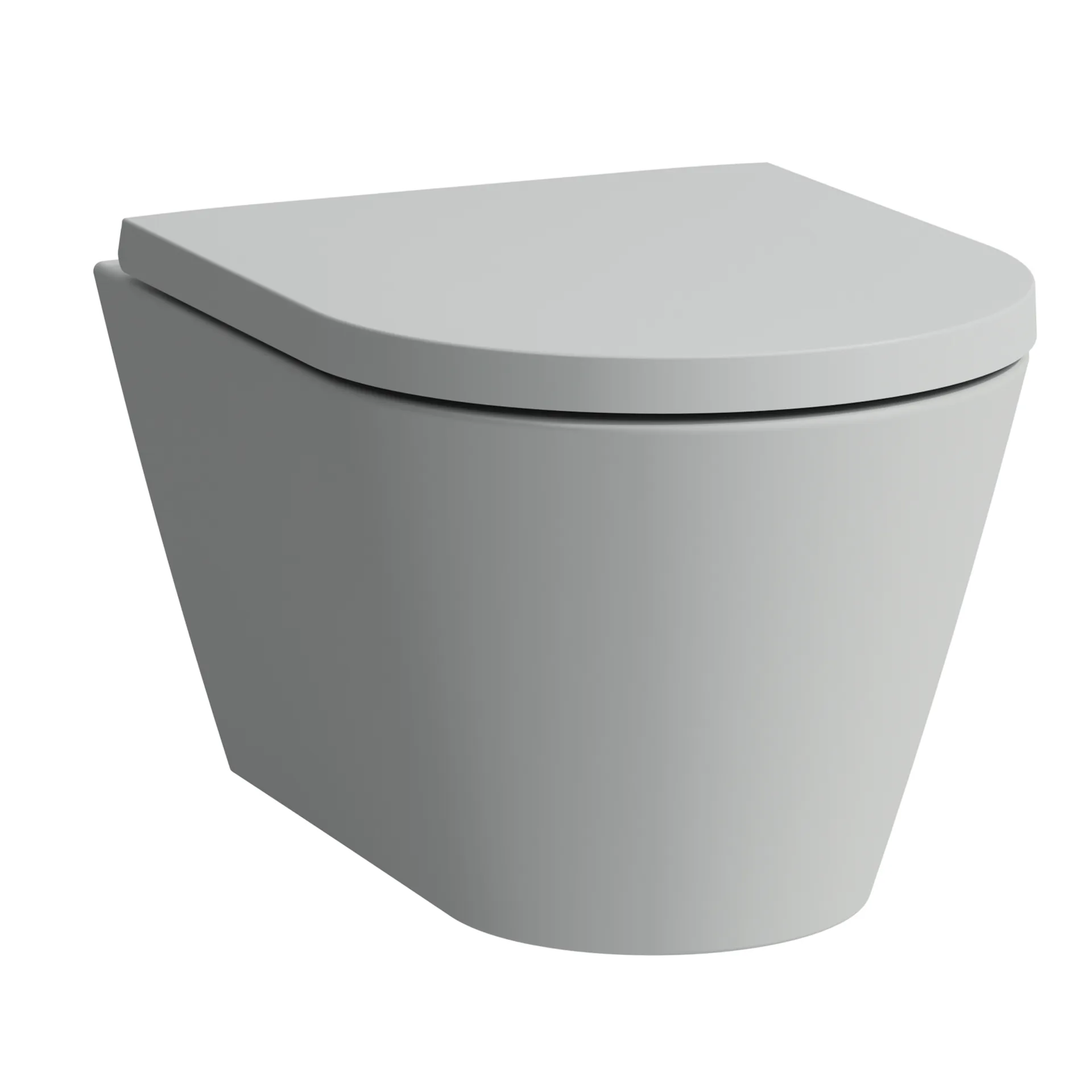 Laufen Wand-Tiefspül-WC Ausführung kurz „Kartell“ 370 × 355 × 490 mm in Grau matt, ohne Spülrand