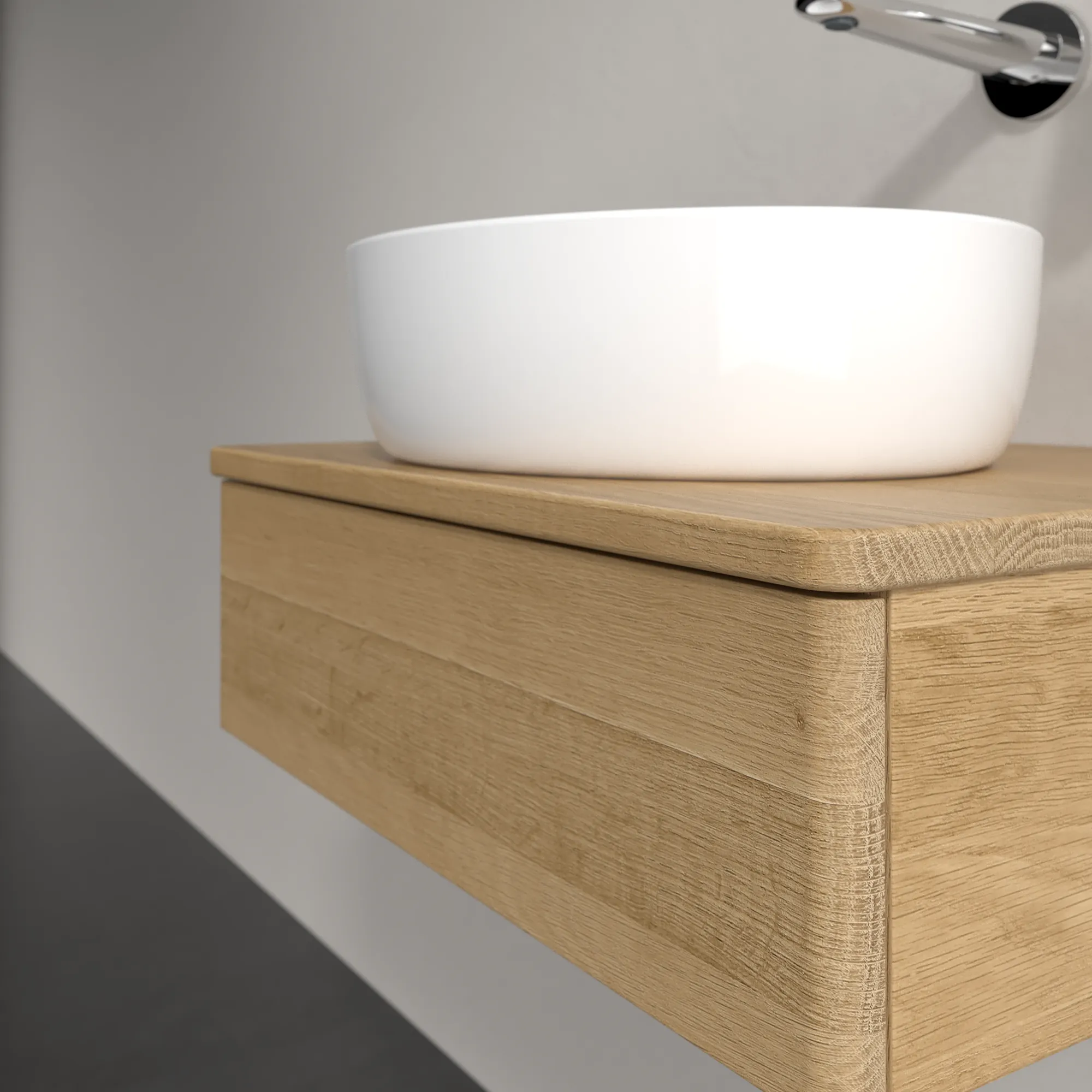 Villeroy & Boch Waschbeckenunterschrank Antao Honey Oak, 600x190x500 mm, mit Beleuchtung und SoftClosing