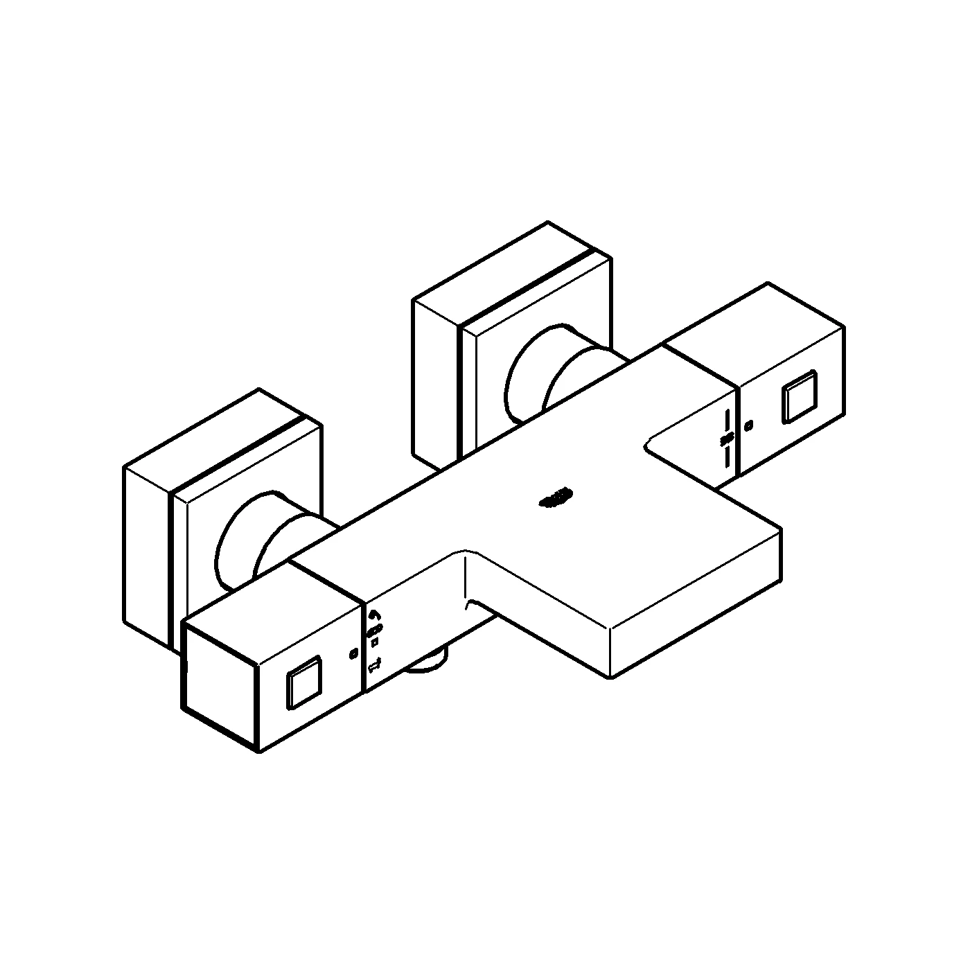 Thermostat-Wannenbatterie Grohtherm Cube 34497, Wandmontage, eigensicher, chrom