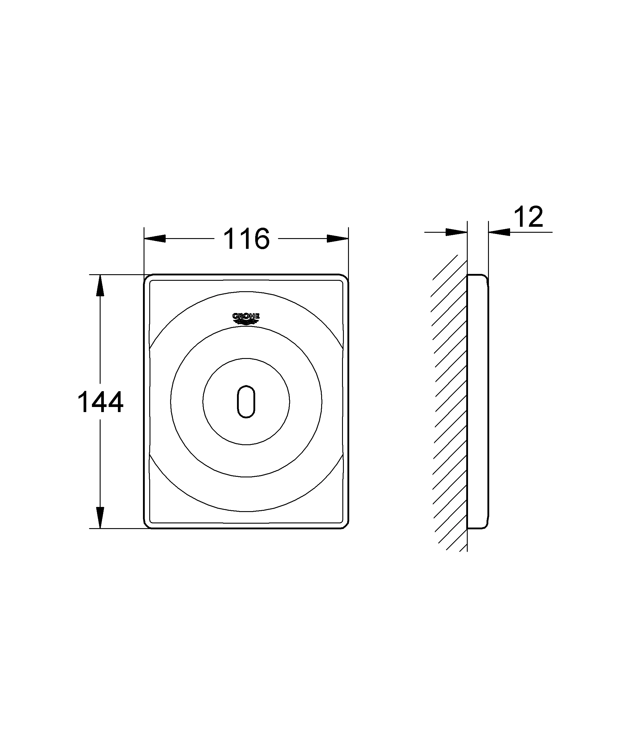 Infrarot-Elektronik Tectron Surf 37336_1, für Urinal, Fertigmontageset für Rapido U, mit Trafo 100-230 V AC, 50-60 Hz, 6 V DC, chrom