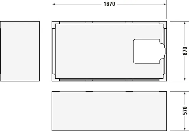 Duravit Badewanne „Starck“ rechteck 170 × 90 cm, Fußablauf