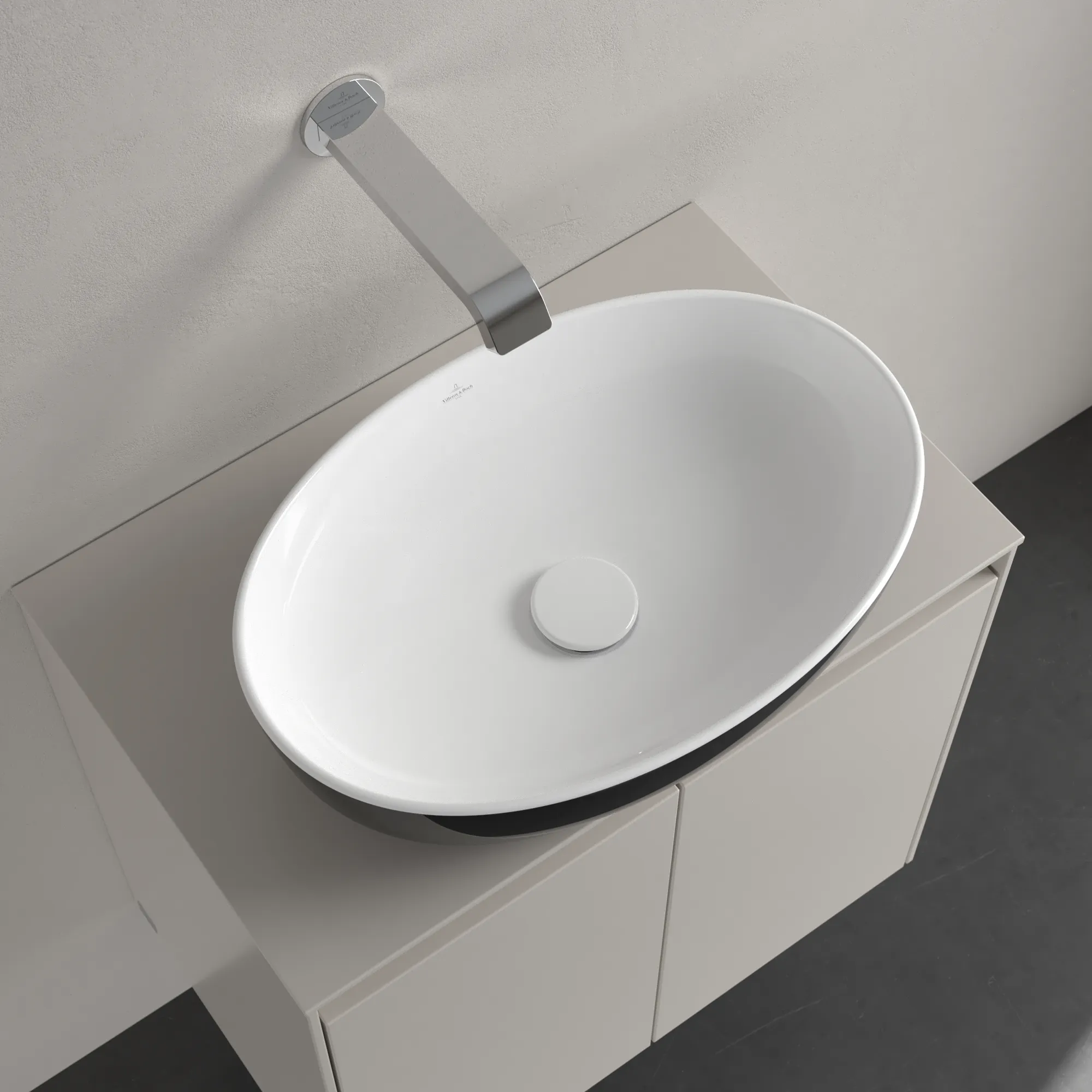 Villeroy & Boch Aufsatzwaschtisch „Artis“ 480 × 325 × 135 mm in Coal Black