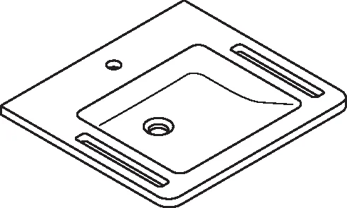 HEWI Waschtisch Basic, signalweiß, Mineralguss, 600 x 550 mm, ohne Überlauf, für Einlocharmatur vorgerichtet