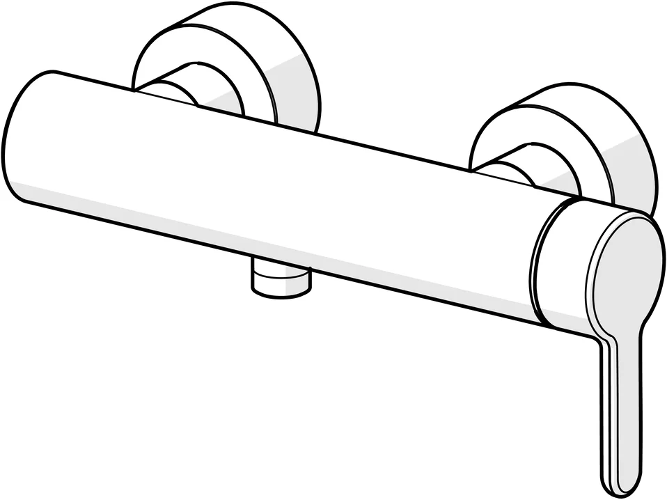 HansaDESIGNO Style Duscharmatur Wandmontage Einhebelmischer Chrom