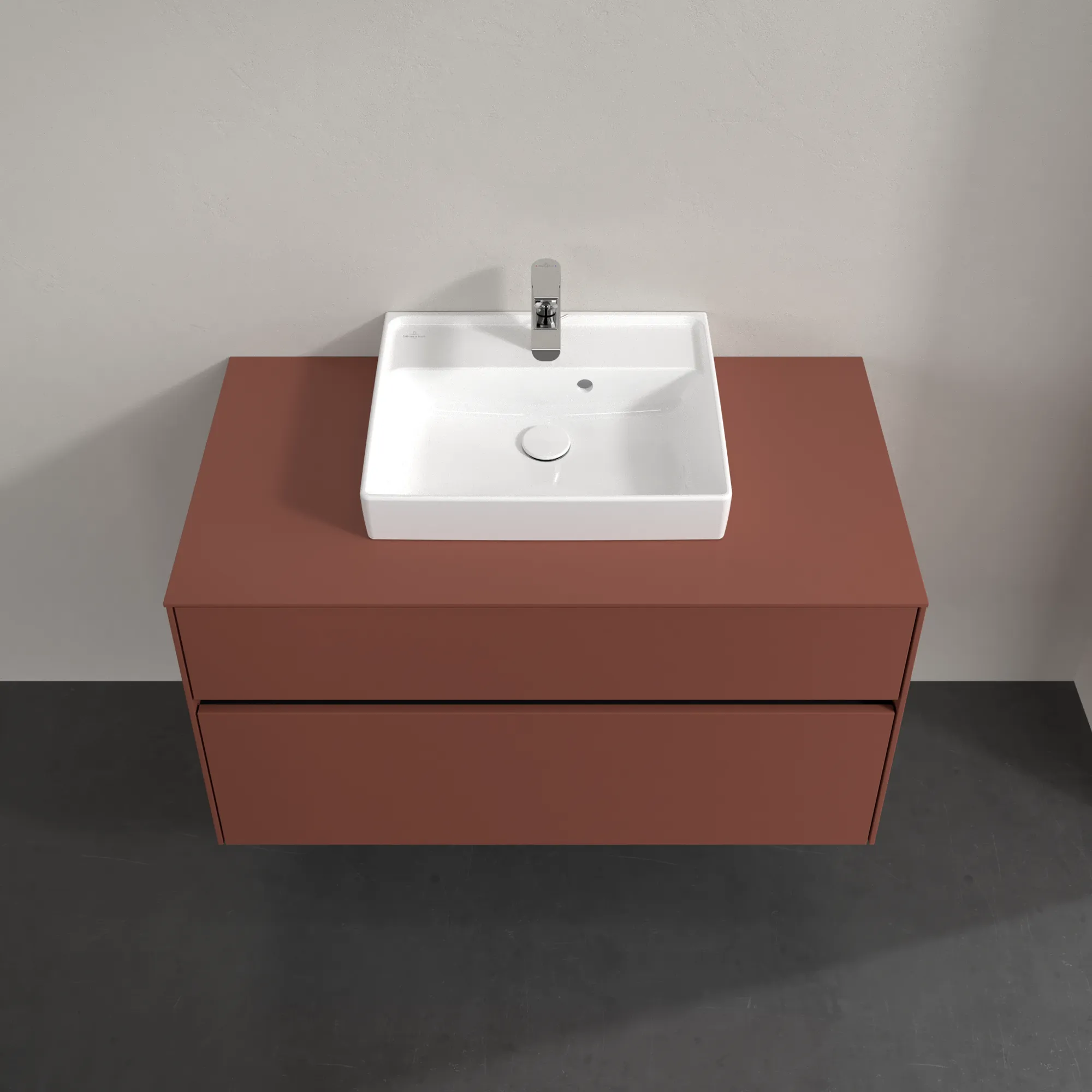 Villeroy & Boch Waschtischunterschrank „Collaro“ 1000 × 548 × 500 mm Wine Red, mit Beleuchtung, für Becken mittig Villeroy & Boch Waschtischunterschrank „Collaro“ 1000 × 548 × 500 mm Wine Red, mit Beleuchtung, für Becken mittig