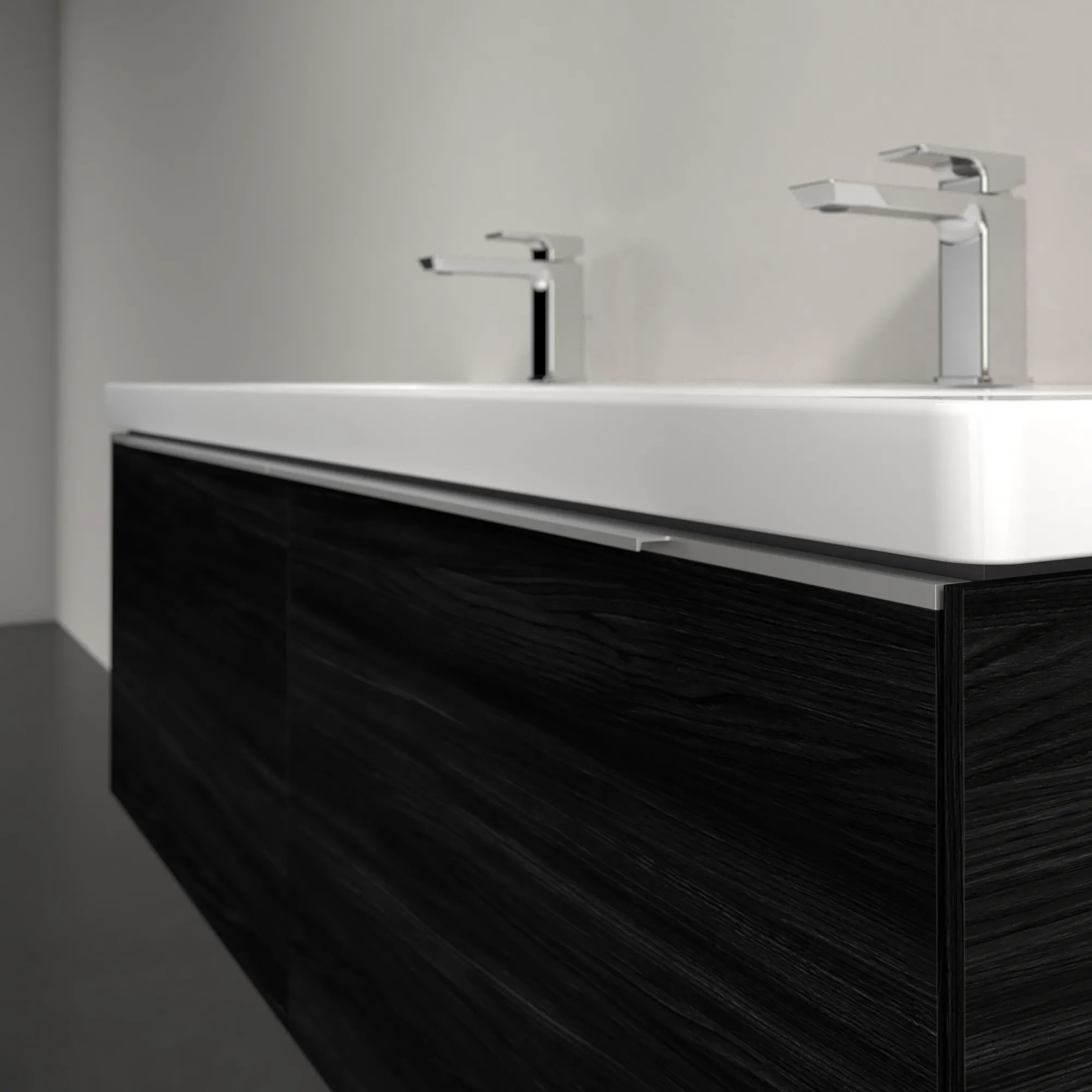 Villeroy & Boch Waschtischunterschrank „Subway 3.0“ für Schrankwaschtisch 1272 × 429 × 478 mm Black Oak, für Becken mittig Villeroy & Boch Waschtischunterschrank „Subway 3.0“ für Schrankwaschtisch 1272 × 429 × 478 mm Black Oak, für Becken mittig