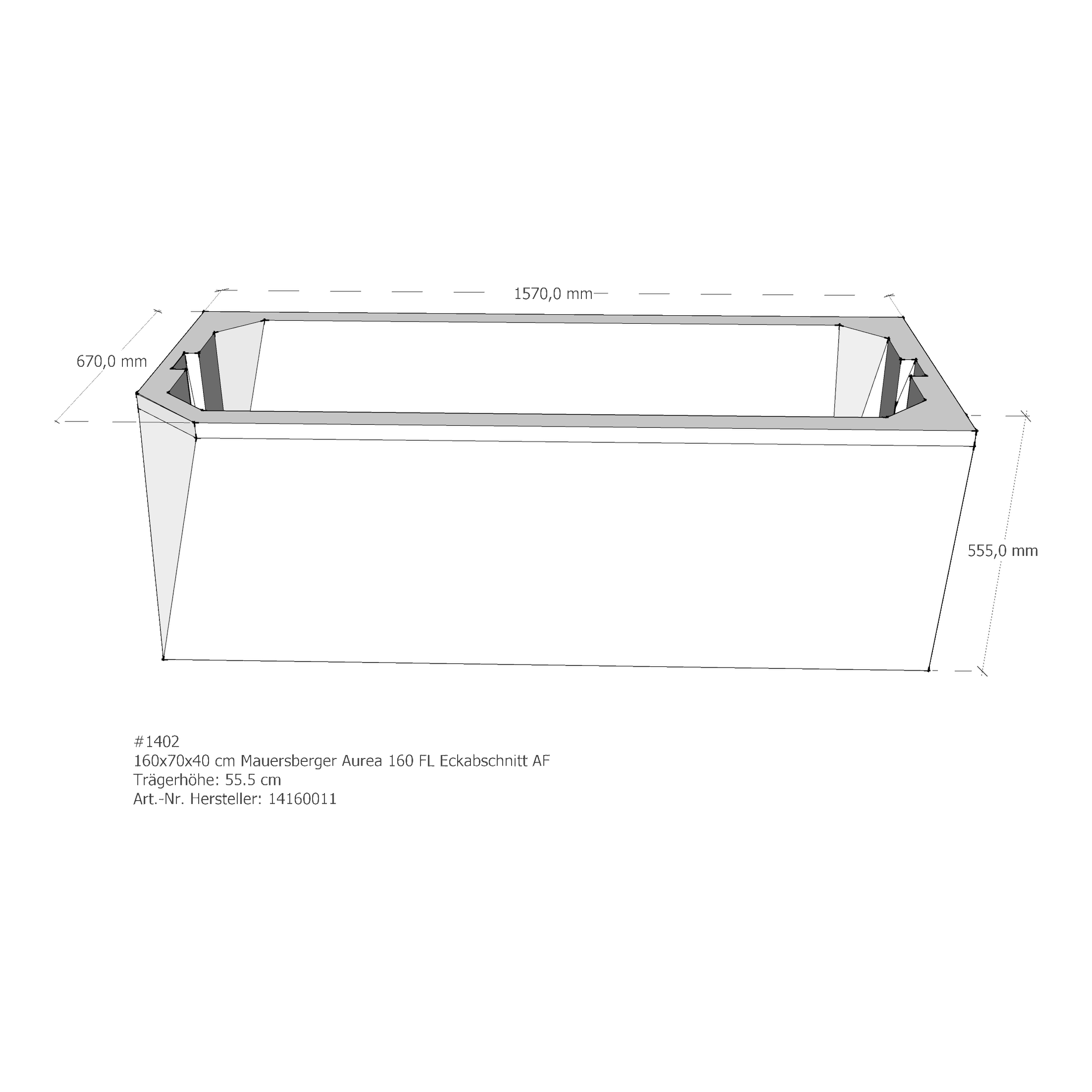 Badewannenträger für Mauersberger Aurea 160 FL 160 × 70 × 40 cm Badewannenträger für Mauersberger Aurea 160 FL 160 × 70 × 40 cm