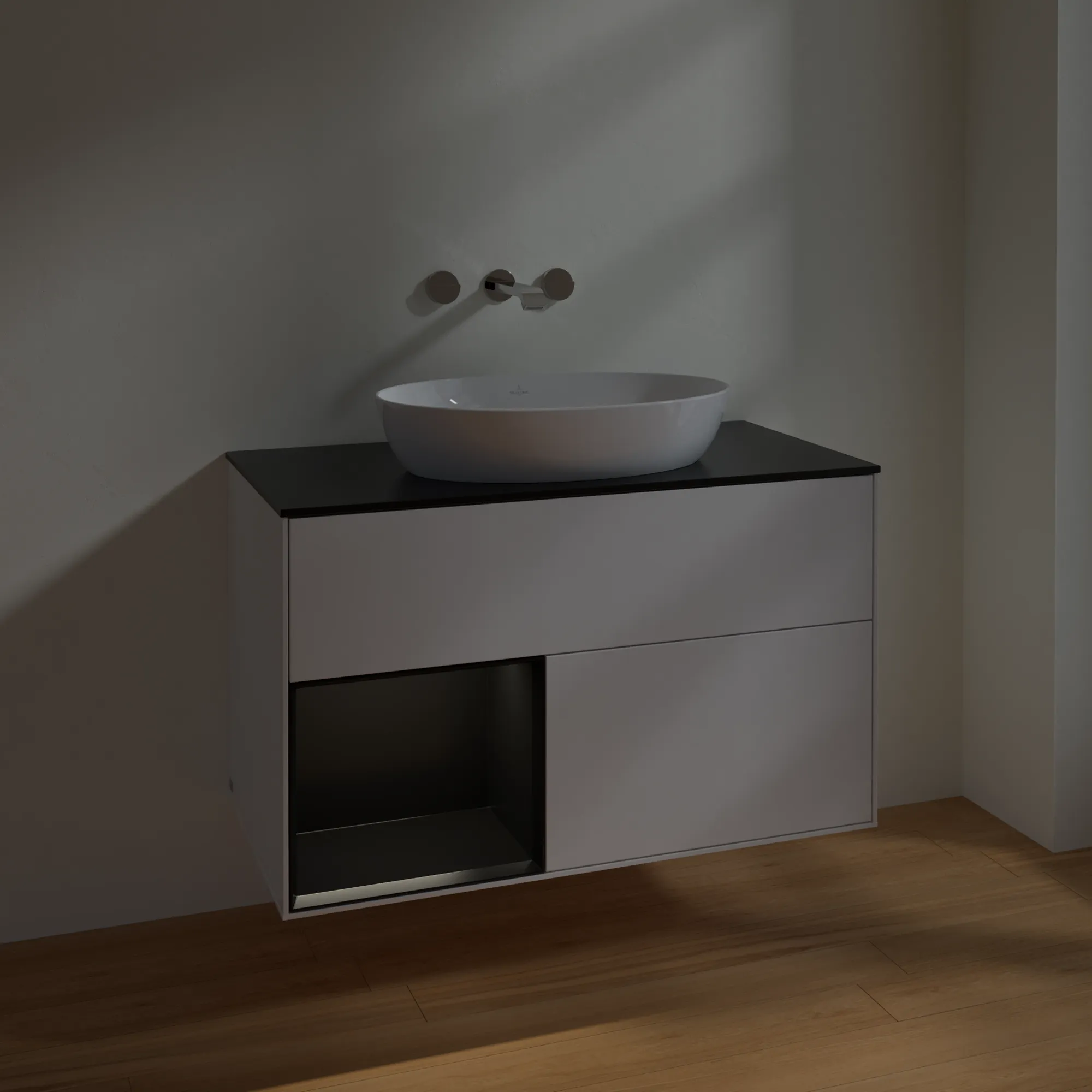 Villeroy & Boch Finion Waschbeckenunterschrank FA1 1000x603x501mm Glossy White Lacquer / Black Matt Villeroy & Boch Finion Waschbeckenunterschrank FA1 1000x603x501mm Glossy White Lacquer / Black Matt