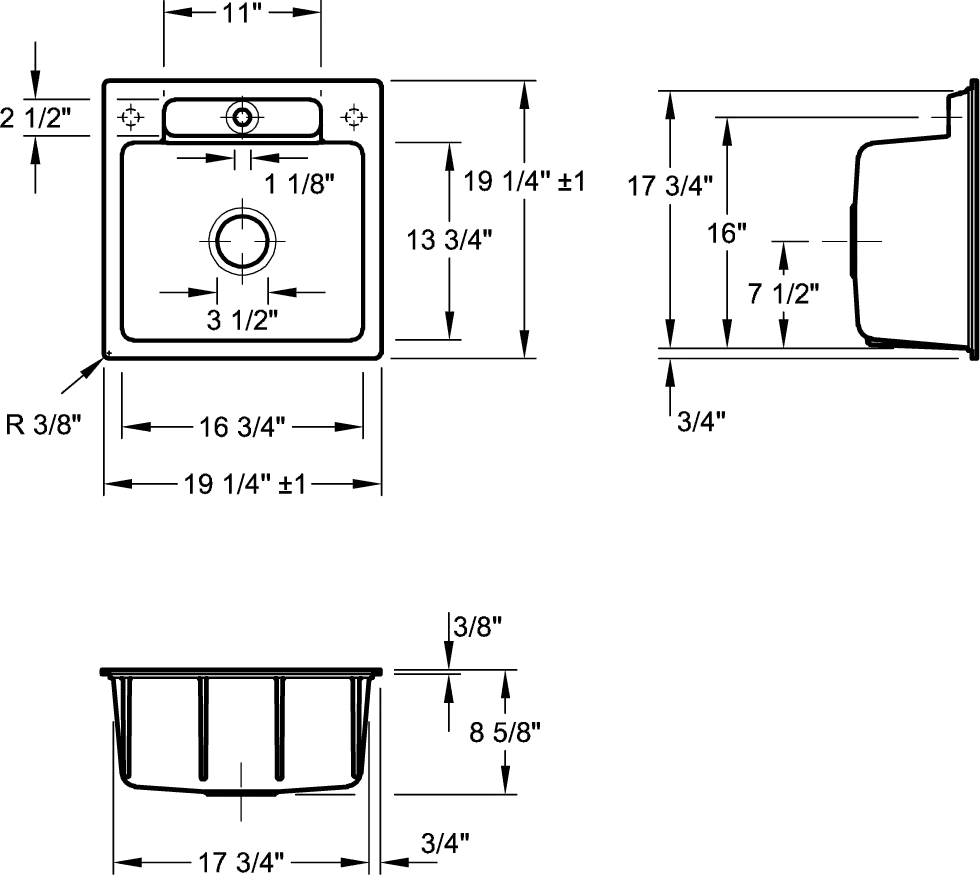 Villeroy & Boch Siluet 50 S Flat Spüle, 470x470mm, TitanCeram Ivory Villeroy & Boch Siluet 50 S Flat Spüle, 470x470mm, TitanCeram Ivory