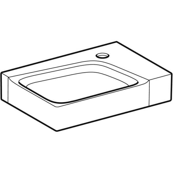 Wandwaschtisch „Xeno2“, rechteckig, Hahnlochposition rechts, mittig 40 × 28 cm in weiß alpin mit KeraTect® Wandwaschtisch „Xeno2“, rechteckig, Hahnlochposition rechts, mittig 40 × 28 cm in weiß alpin mit KeraTect®