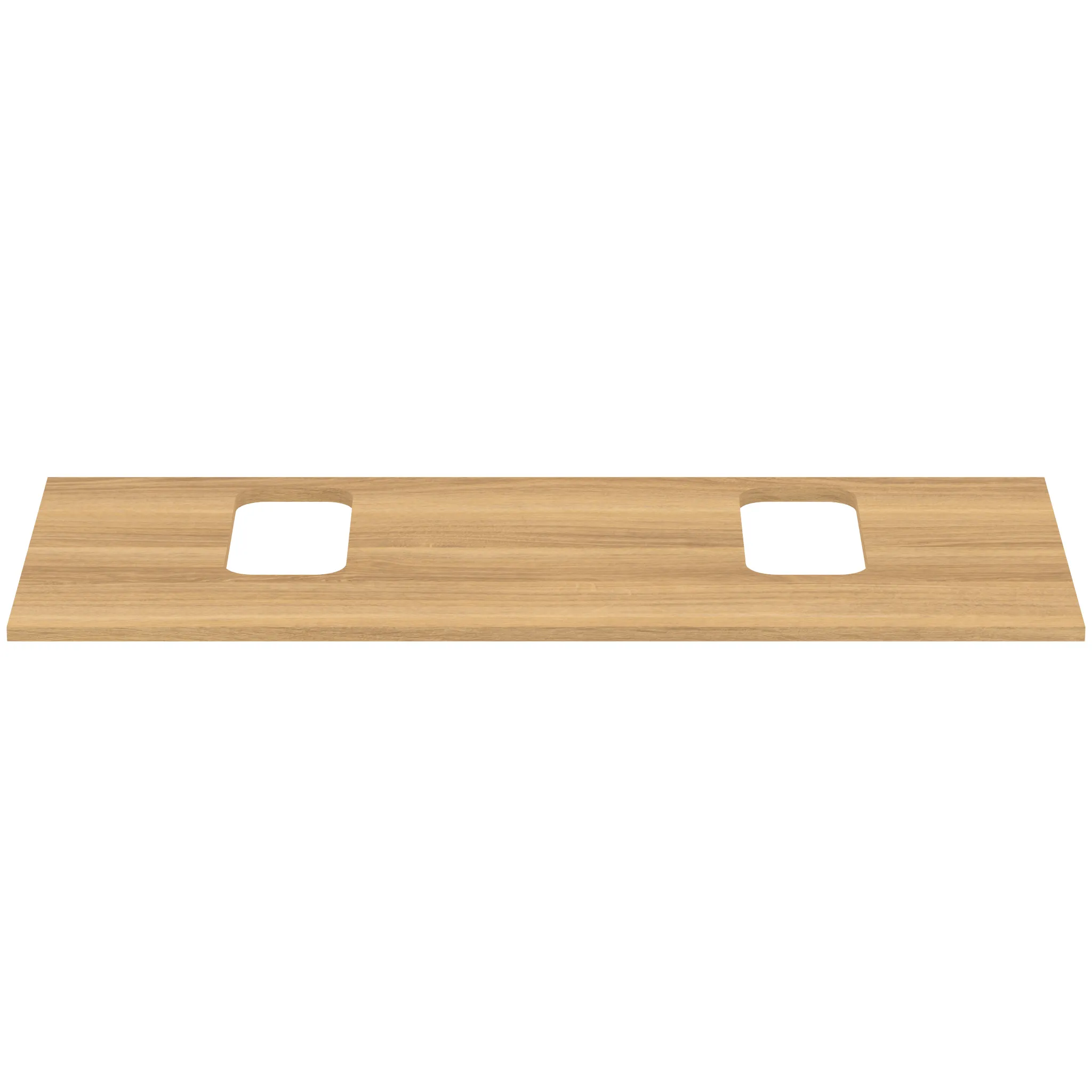 Waschtischplatte i.life B je ein Ausschnitt rechts und links für zwei Wand-Waschtische 1202x507x18mm Weiß matt