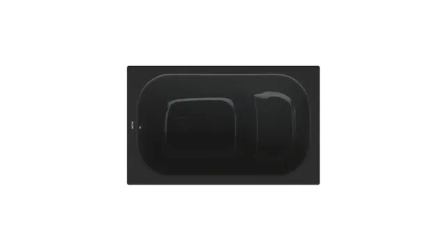 Bette Badewanne Rechteck Step Midnight 1050x650x420 mm, 30 mm Randhöhe, 2 Griffbohrungen, glasierter Titan-Stahl, schallreduzierende Antidröhn-Matte