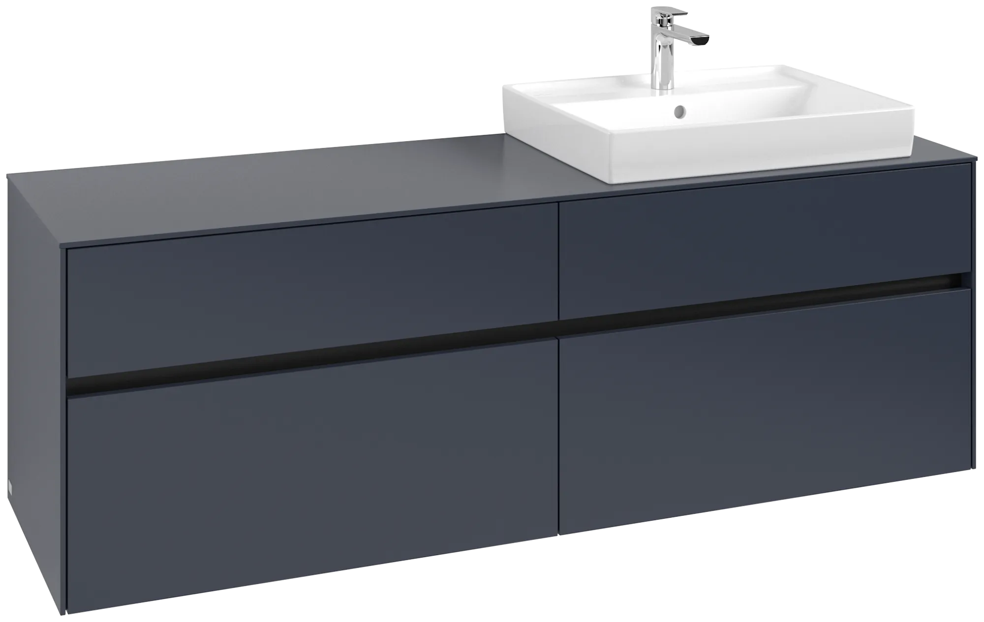 Villeroy & Boch Collaro Waschbeckenunterschrank C02300 1600x548x500mm 4 Ausz. WT re Marine Blue