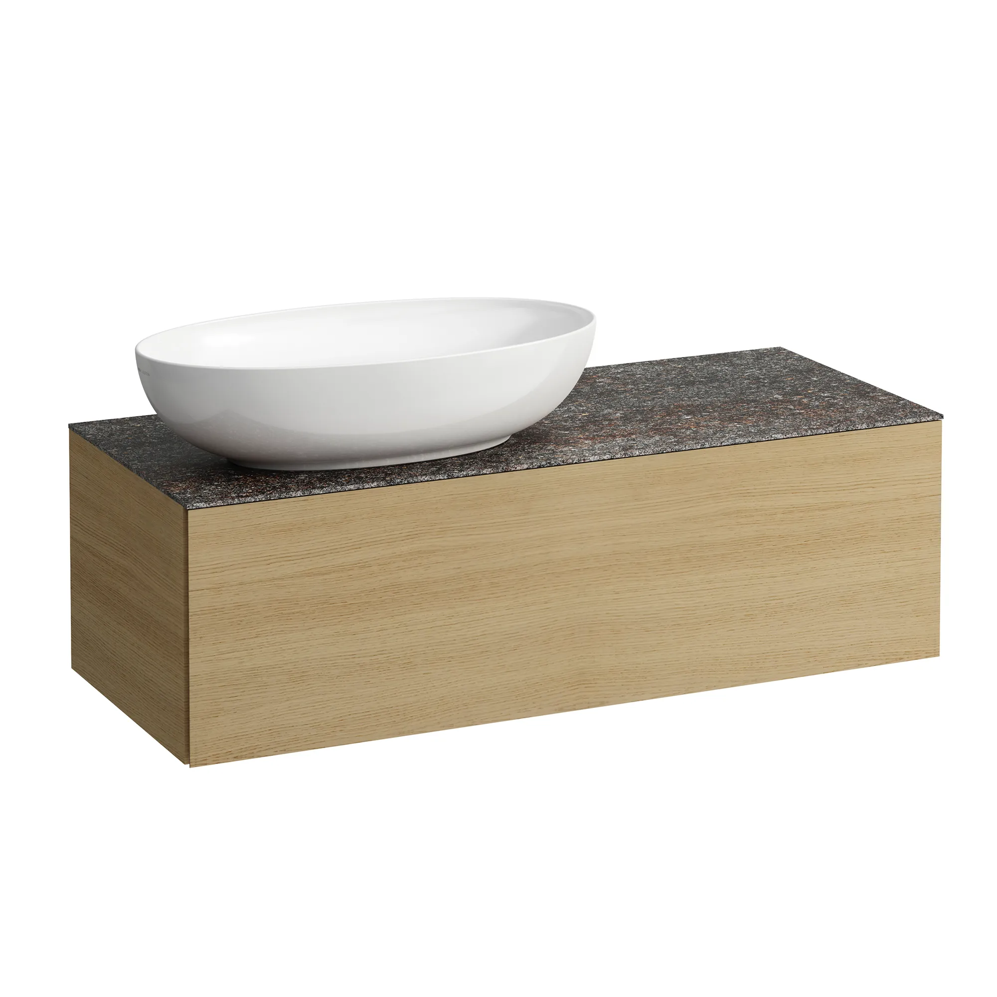 Laufen Schubladenelement „Ilbagnoalessi“ 500 × 370 × 1200 mm Eiche hell, mit Hahnlochbohrung, links