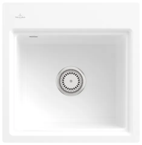 Villeroy & Boch flächenbündiges Küchenspülbecken „Subway Style“ 50 S flat 500 × 510 × 220 mm, für Becken rechts in Stone White Villeroy & Boch flächenbündiges Küchenspülbecken „Subway Style“ 50 S flat 500 × 510 × 220 mm, für Becken rechts in Stone White