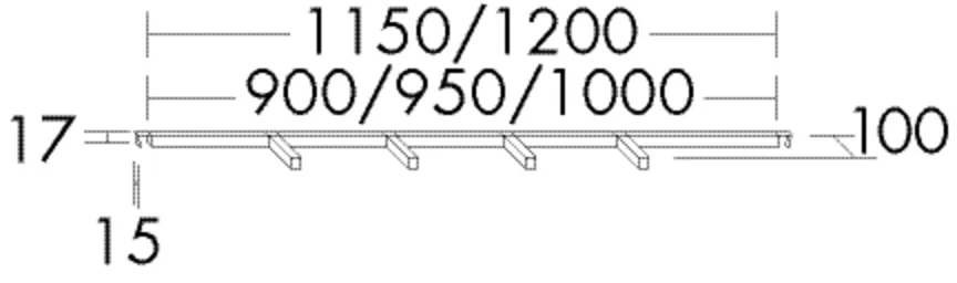 Burgbad Innenorganisation ACEN115, Anthrazitgrau, 17 mm hoch, 1.150 mm breit, 100 mm tief