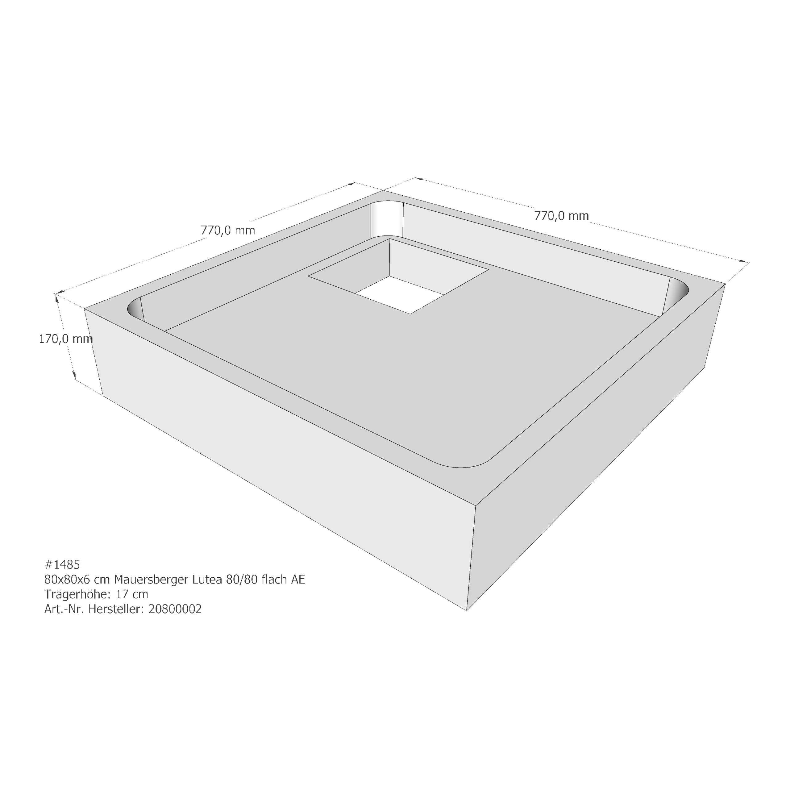 Duschwannenträger für Mauersberger Lutea 80/80 F 80 × 80 × 6 cm Duschwannenträger für Mauersberger Lutea 80/80 F 80 × 80 × 6 cm