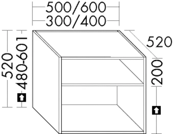 burgbad Hochschrank „Sys30“ 340 × 520 × 560 mm in Weiß Hochglanz