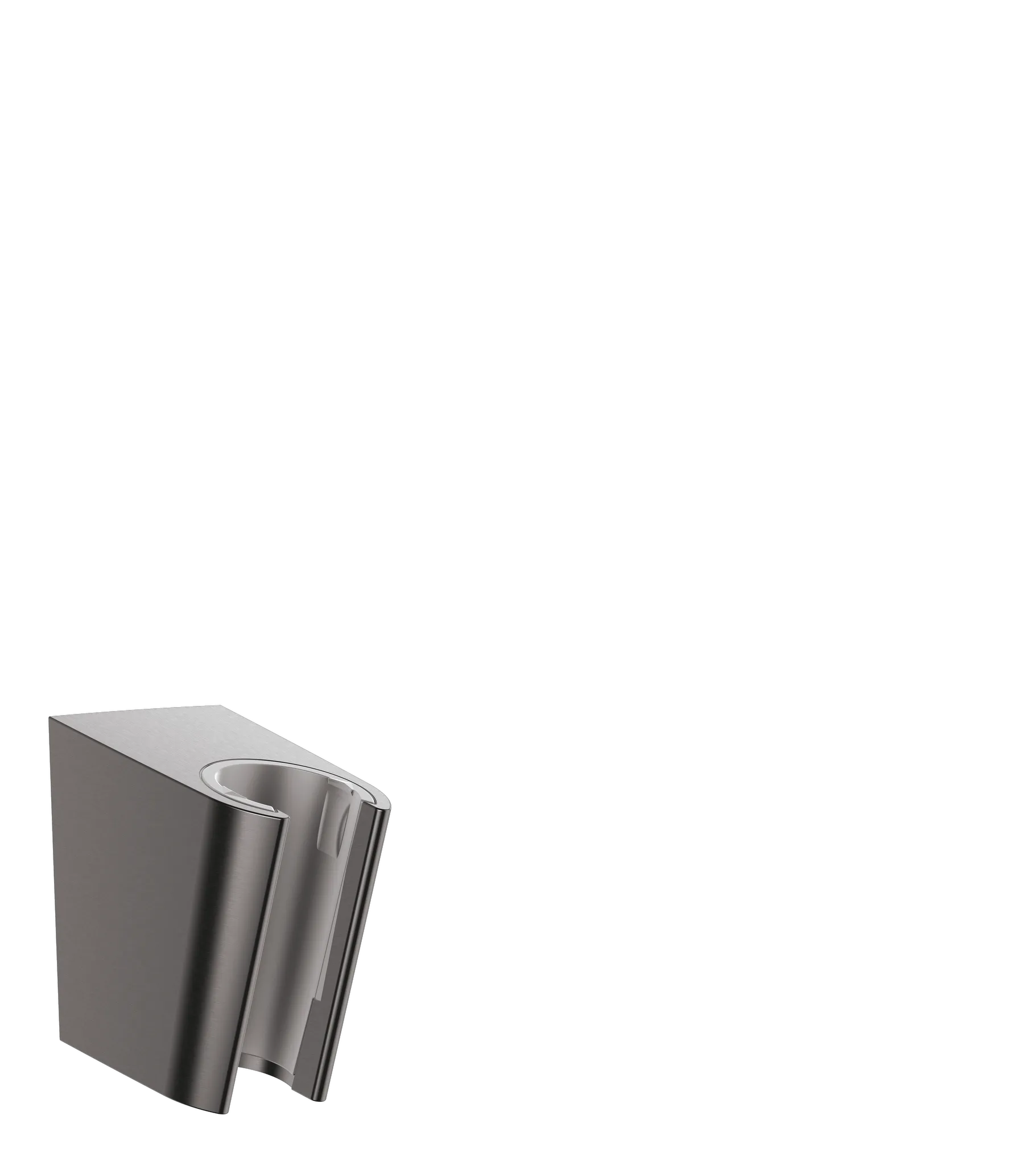 Hansgrohe Brausehalter Porter S, Brushed Black Chrome, fest, für Handbrausen mit konischer Mutter, Kunststoff, 53 x 37 x 50 mm