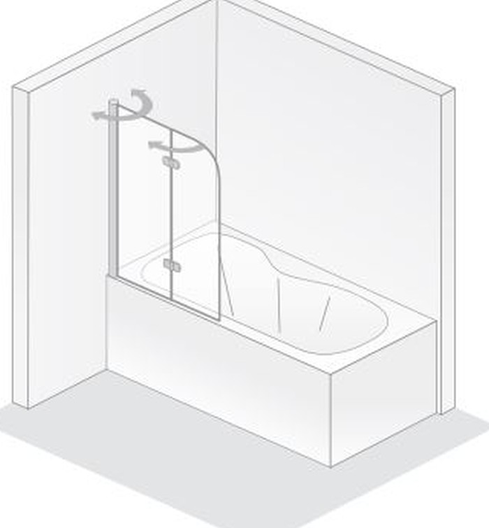 HSK teilgerahmte Drehfalttür pendelbar 2-teilig „Exklusiv“ Glas Mattierung mittig (65 cm), Profile Alu Silber-matt, B: 1140 mm H: 1400 mm HSK teilgerahmte Drehfalttür pendelbar 2-teilig „Exklusiv“ Glas Mattierung mittig (65 cm), Profile Alu Silber-matt, B: 1140 mm H: 1400 mm