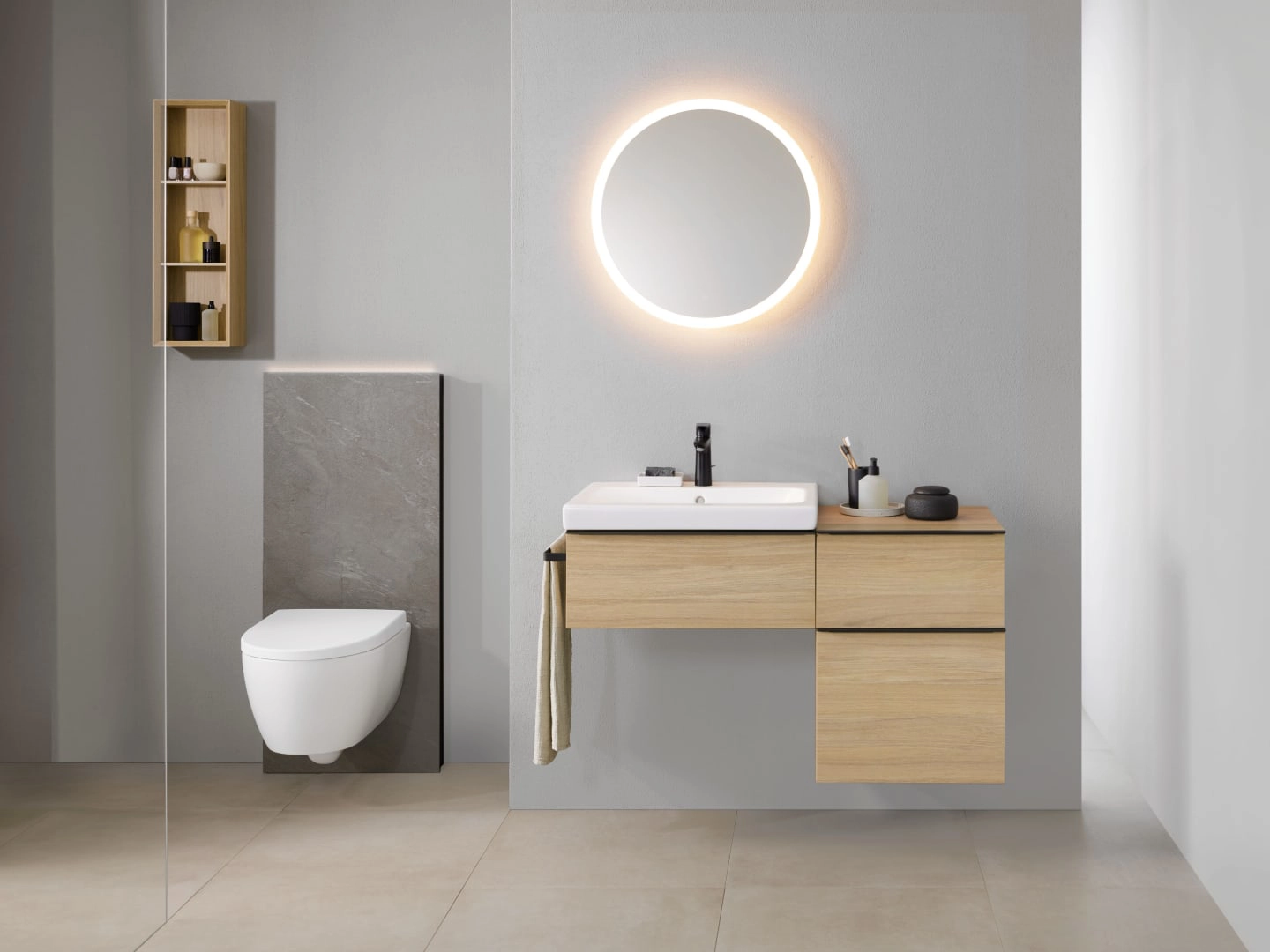 Wand-Tiefspül-WC Set mit WC-Sitz „iCon“ 360 × 330 × 530 mm in weiß matt, Befestigung verdeckt, Soft Closing Wand-Tiefspül-WC Set mit WC-Sitz „iCon“ 360 × 330 × 530 mm in weiß matt, Befestigung verdeckt, Soft Closing