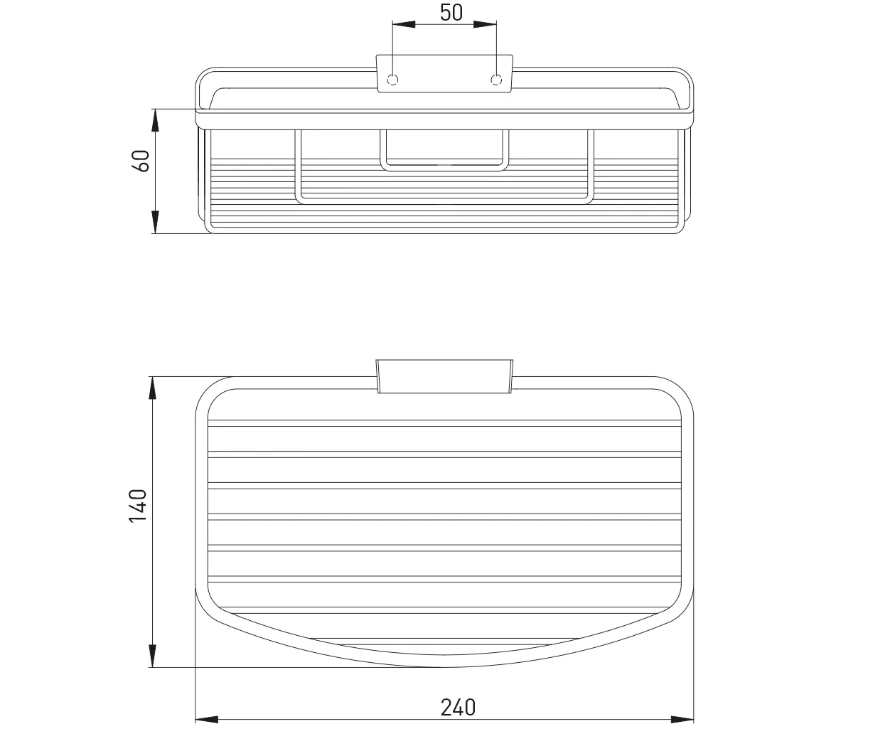 ASW Schwammkorb chrom geschlossen 240x140mm