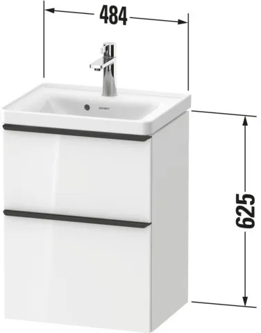 Duravit Waschtischunterschrank wandhängend „D-Neo“ 48,4 × 62,5 × 37,2 cm in Betongrau Matt