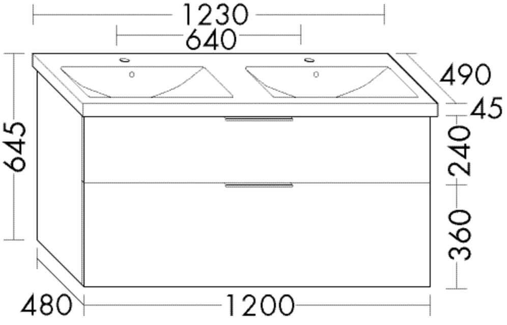 Keramik-WT+WTU (SEYS123), Eqio, 490x1230x645, Lack Matt