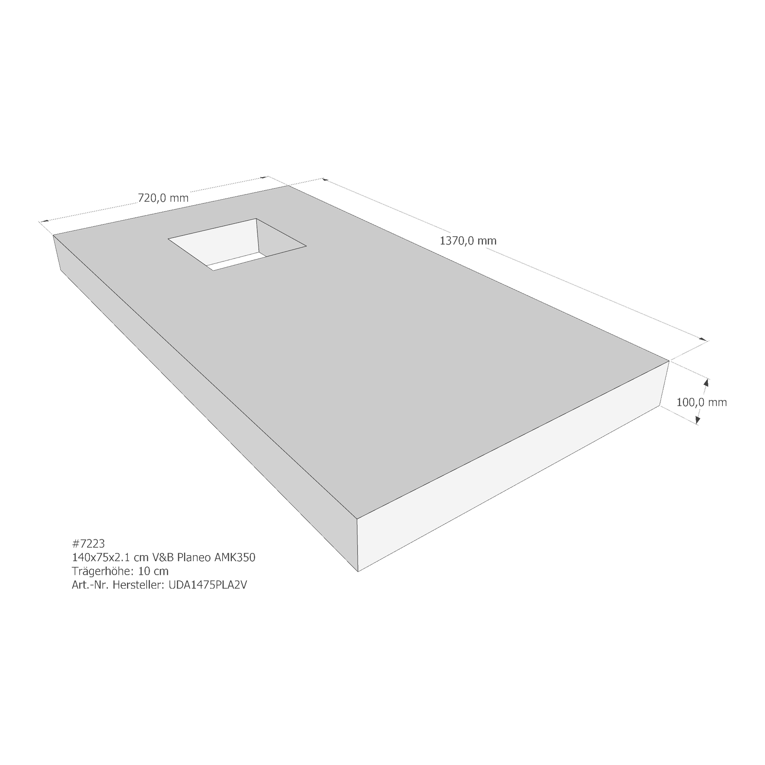 Duschwannenträger für Villeroy & Boch Planeo 140 × 75 × 2,1 cm