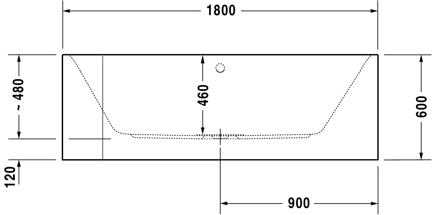 Duravit Badewanne „Happy D.2“ vorwand rechteck 180 × 80 cm, rechts 