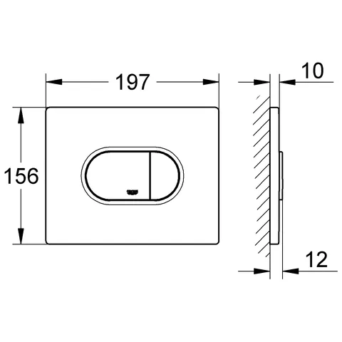 WC-Betätigung Arena Cosmopolitan 38858, waagerechte Montage WC-Betätigung Arena Cosmopolitan 38858, waagerechte Montage