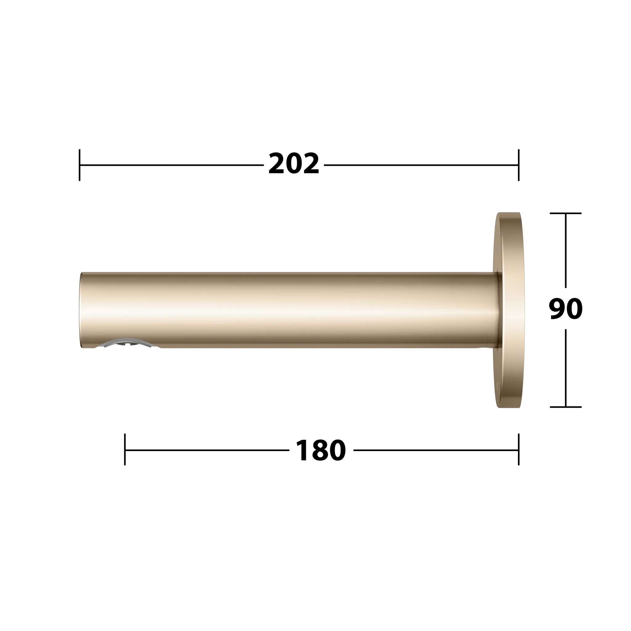 IXMO 59545030101 Wanneneinlauf DN15 rund Ausladung 180 mm Bronze gebürstet