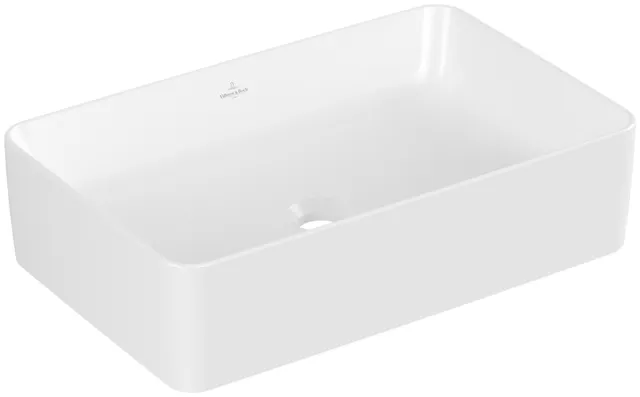 Villeroy & Boch Aufsatzwaschtisch rechteck aus TitanCeram „Collaro“ 560 × 360 × 145 mm, ohne Hahnlochbohrung in Stone White Villeroy & Boch Aufsatzwaschtisch rechteck aus TitanCeram „Collaro“ 560 × 360 × 145 mm, ohne Hahnlochbohrung in Stone White