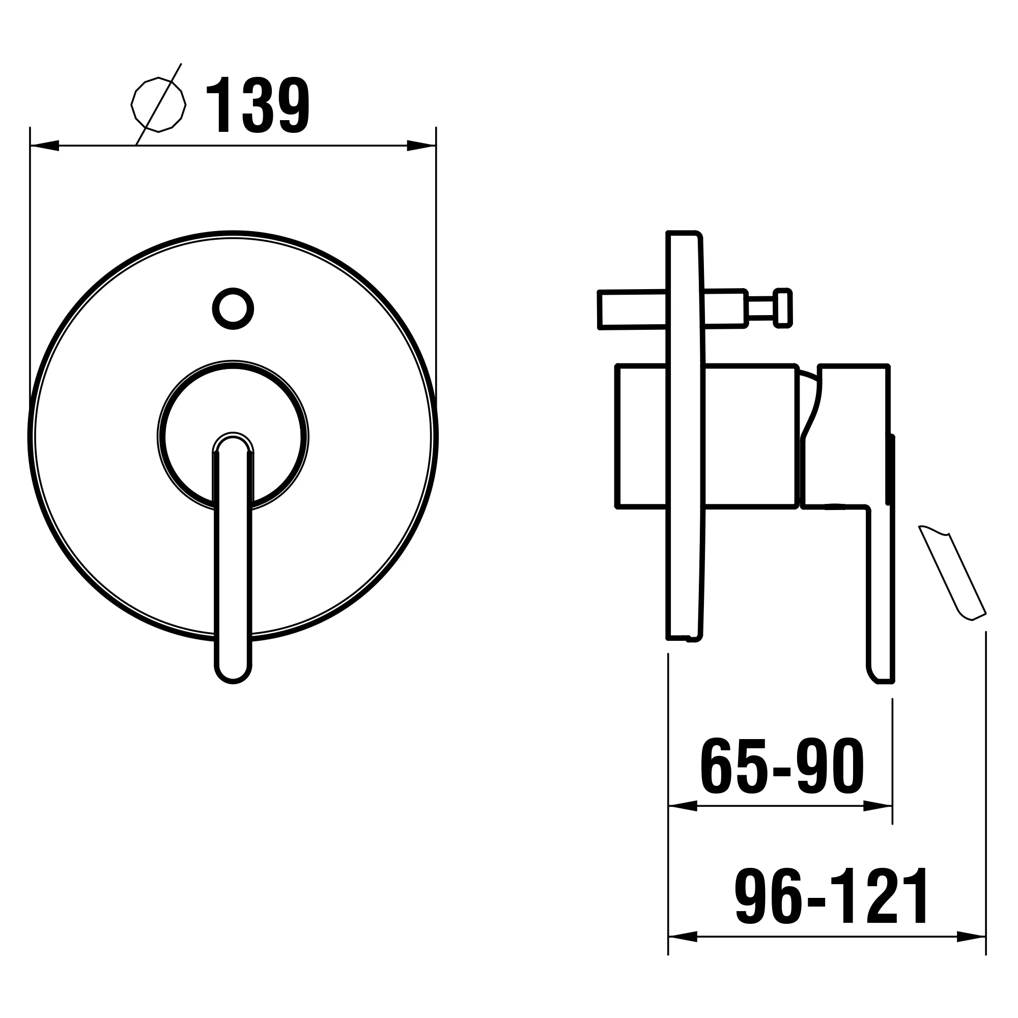 Laufen Einhebel-Unterputz-Wannenmischer LUA zu Simibox Standard und Simibox Light 2, chrom Laufen Einhebel-Unterputz-Wannenmischer LUA zu Simibox Standard und Simibox Light 2, chrom