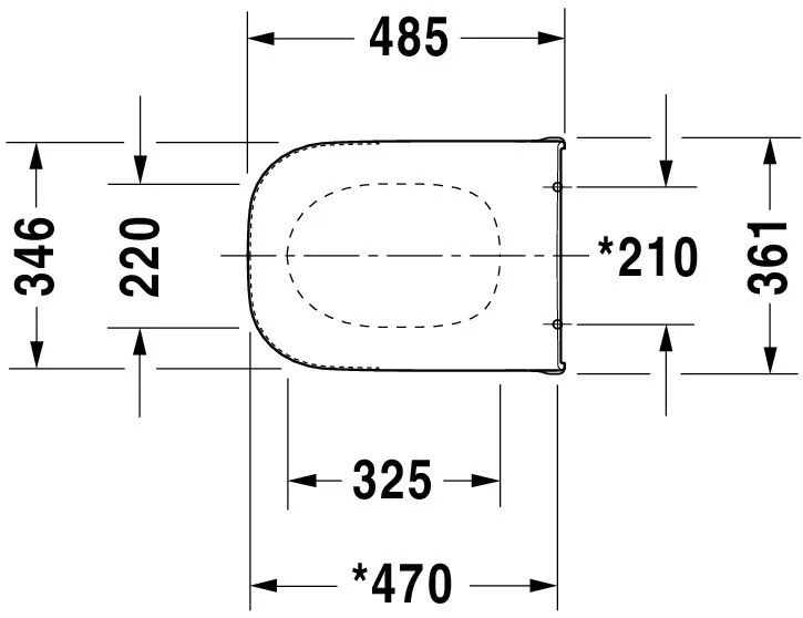 Duravit WC-Sitz „D-Code“ Vital 36,1 × 49 × 4,3 cm in, Scharniere Edelstahl