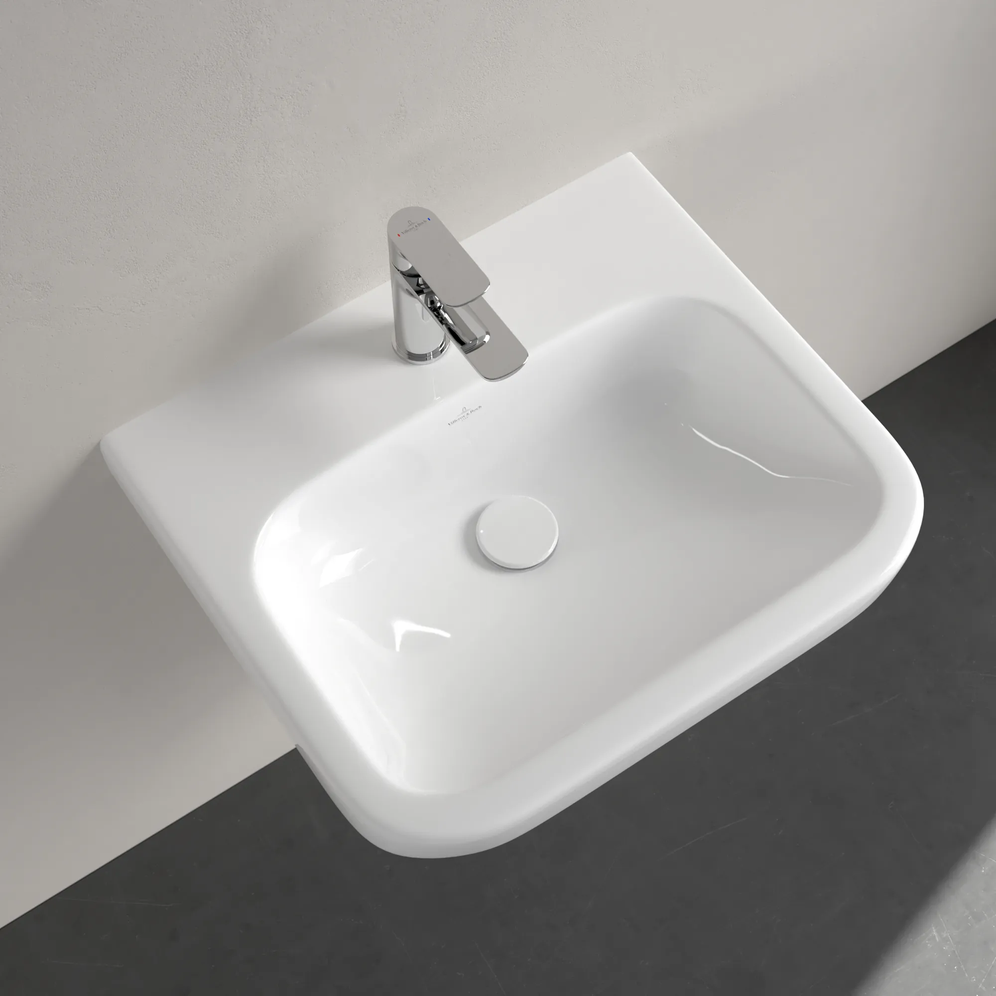 Villeroy & Boch Architectura Wandwaschbecken 418856, 550x470x180mm, weiß Alpin, glänzend, 3-Loch-Armatur, Sanitärkeramik