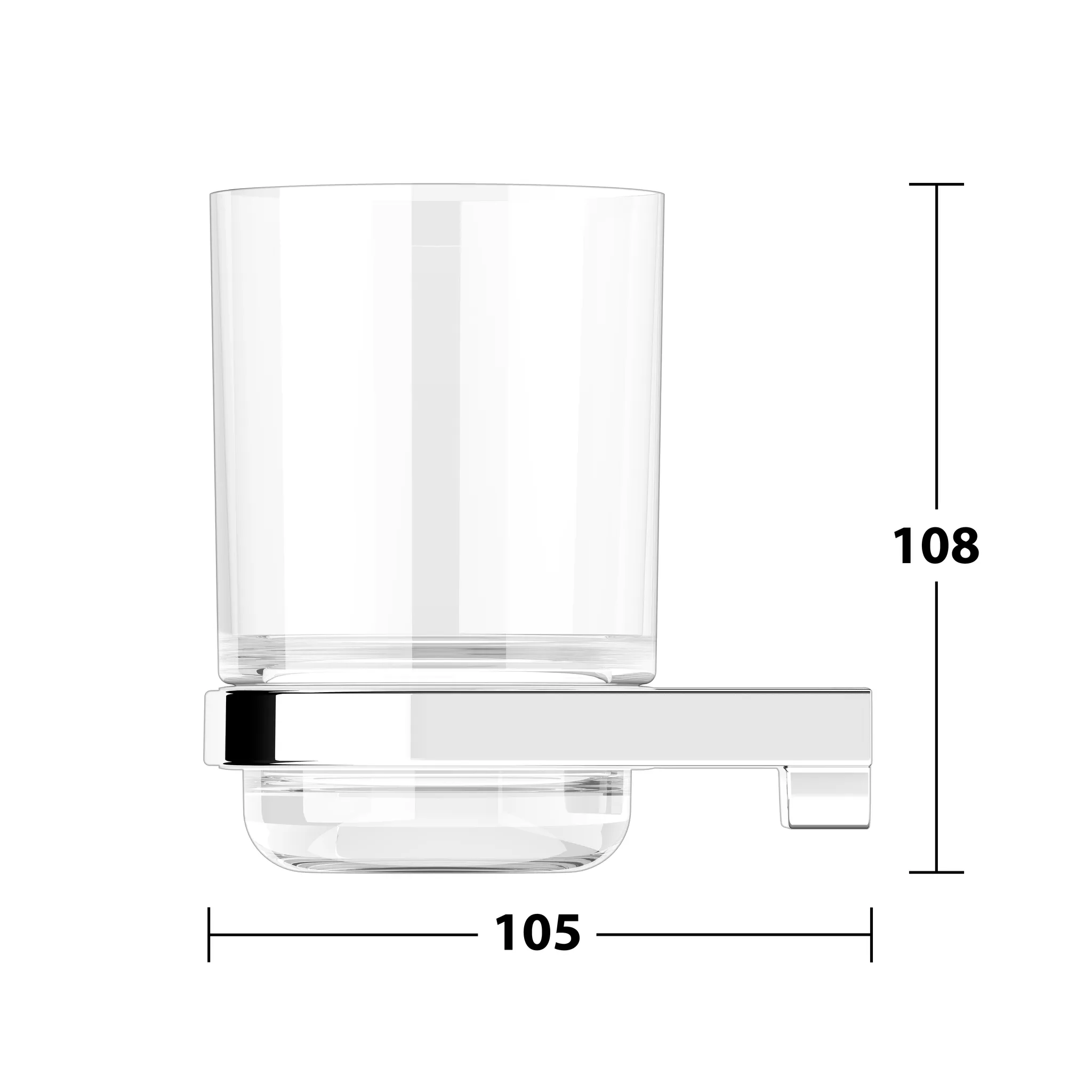 Collection Moll Glashalter mit Echtkristall-Glas verchromt