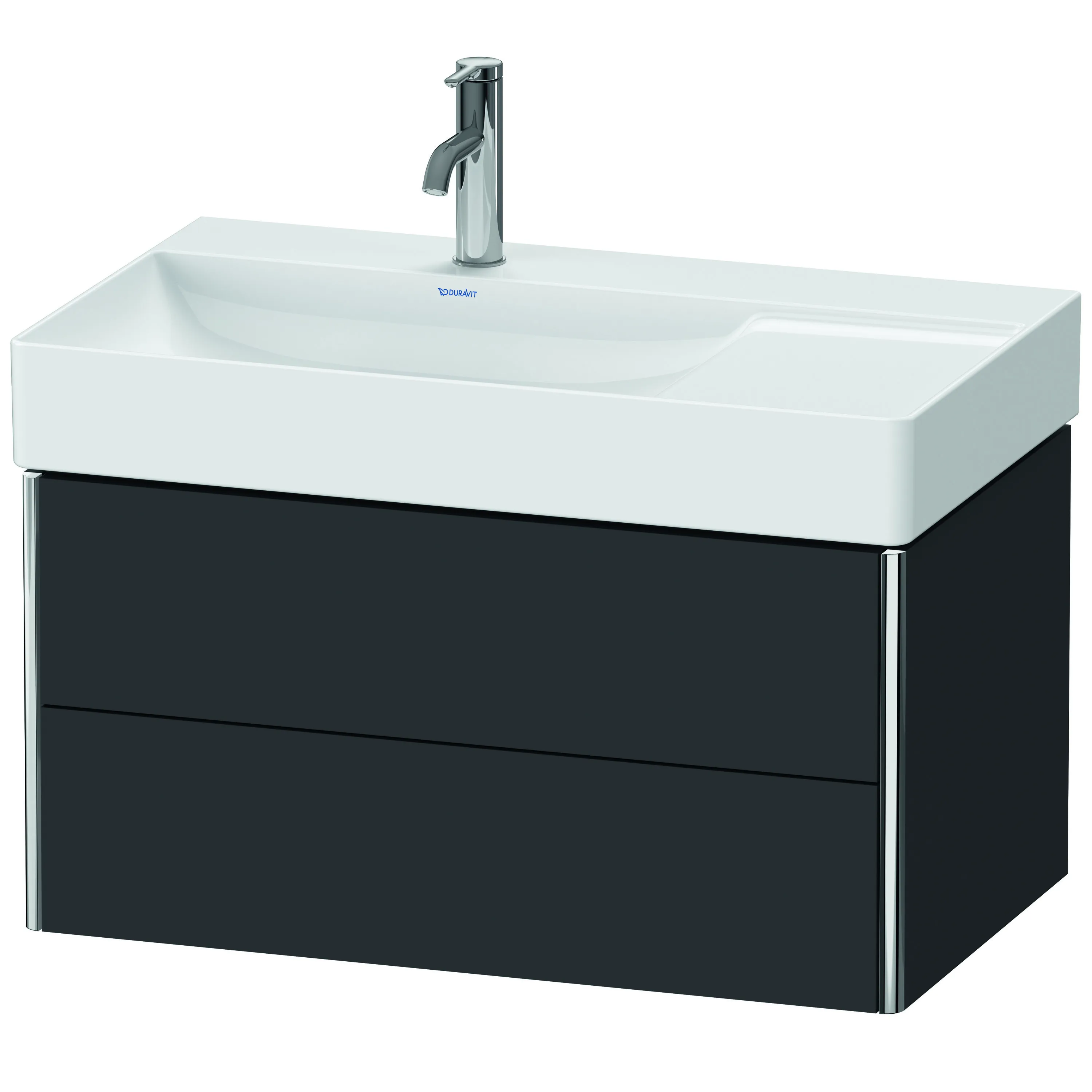 Duravit Waschtischunterschrank wandhängend „XSquare“ 78,4 × 39,7 × 46 cm Graphit Supermatt