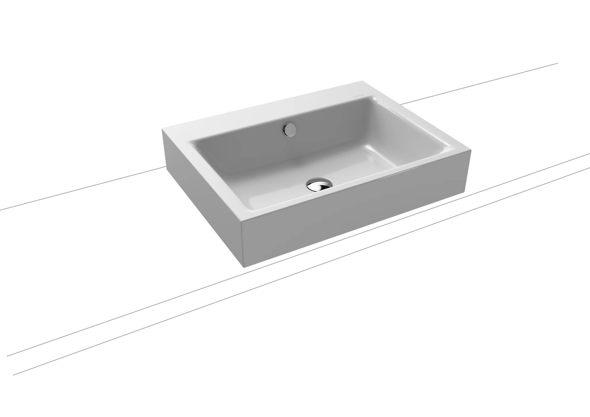 Kaldewei PURO Aufsatzwaschtisch, 600x460 mm, Randhöhe 120 mm, schwarz matt 100, mit Überlauf, Perl-Effekt, Antidröhn