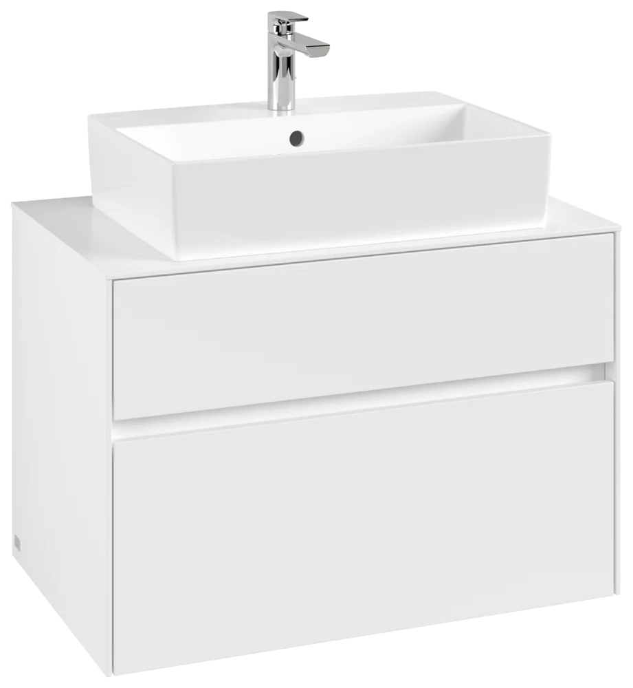 Villeroy & Boch Waschbeckenunterschrank Collaro C12400, Eckig White Matt, 800x548x500mm, mit Absenkautomatik und integrierten Griffen Villeroy & Boch Waschbeckenunterschrank Collaro C12400, Eckig White Matt, 800x548x500mm, mit Absenkautomatik und integrierten Griffen