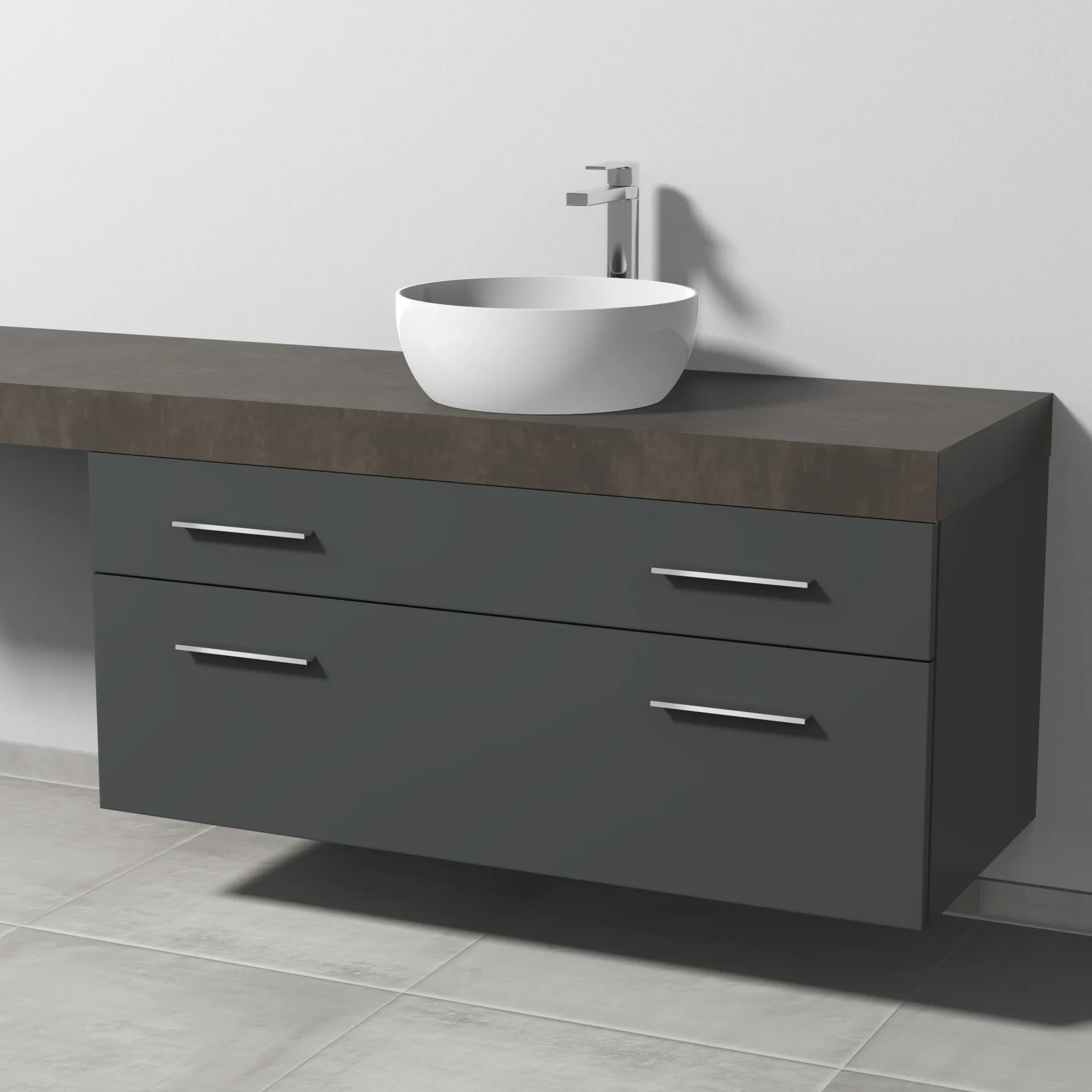 Sanipa Waschtischunterschrank „2morrow“ 1200 × 510 × 520 mm in Anthrazit (matt)